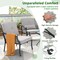 Costway 4 PCS Patio Metal Chairs Outdoor Dining Seat Heavy Duty with Cushions Garden Gray